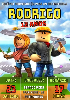 Invito di compleanno Roblox – Statico – PrestigioMkt
