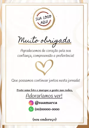 Cartão de Agradecimento pela Compra Elegante para Editar Online