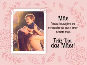 Cartão Dia das Mães com Foto para Editar Online