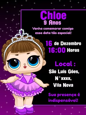 Convite de Aniversário LOL Surprise para Editar Online