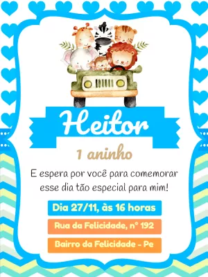 Safari Birthday Invitation – Static – Pedro Henrique