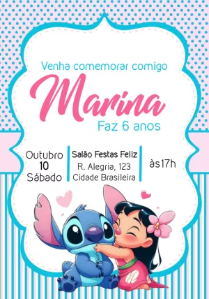 Stitch Birthday Invitation – Static – Julia B