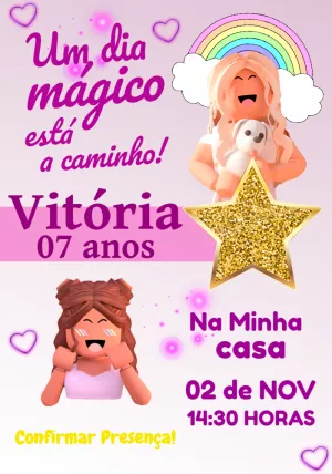 Invito di compleanno Roblox – Statico – Augusto Renan