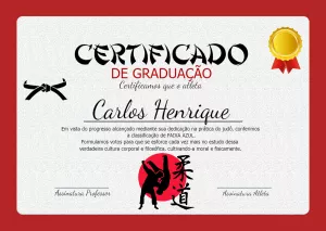 Certificado de Judô e Artes Marciais Editável Online