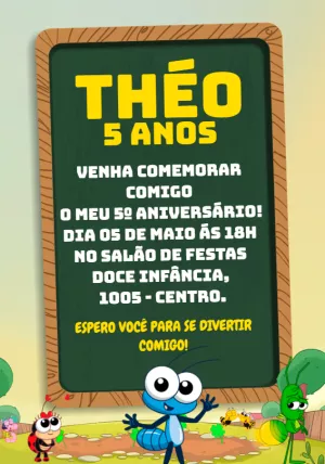 Convite de Aniversário Bob Zoom Editável Online para Imprimir