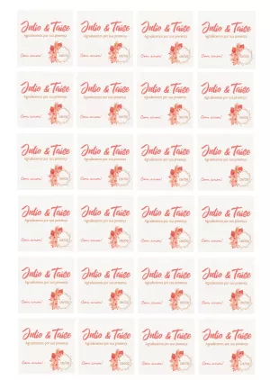 Tag de Agradecimento Casamento Floral para Editar Online