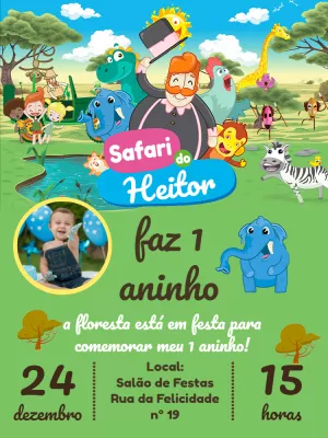 Safari Birthday Invitation – Static – Pedro Henrique