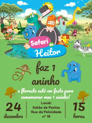 Safari Birthday Invitation – Static – Pedro Henrique