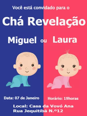 Invito gender reveal – Statico – ST personalizados