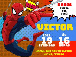 Convite Aniversário Homem Aranha Editável Online