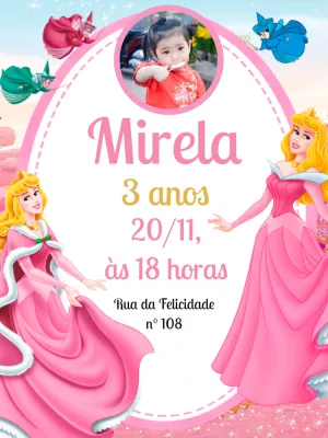 Invitación de cumpleaños Princesas – Estático – Pedro Henrique