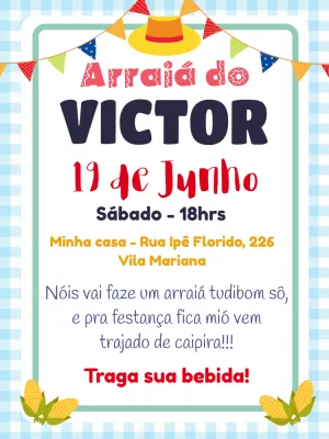 Invitación de Festa Junina – Estático – ig: @illustragio