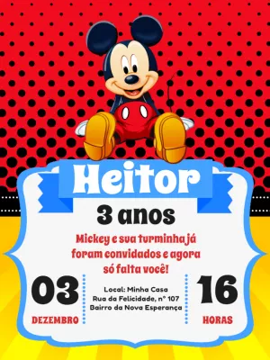 Mickey Mouse Birthday Invitation – Static – Pedro Henrique