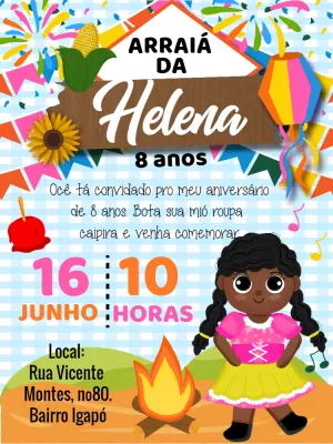 Invitación de Festa Junina – Estático – Gley Leobas