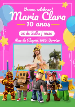Invito di compleanno Roblox – Statico – Carlos Silva