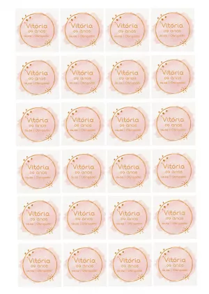 Tag Aniversário Floral Dourado para Editar Online