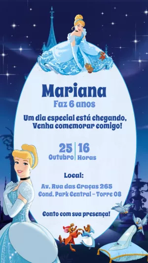 Invitación de cumpleaños Princesas – Estático – Gisele