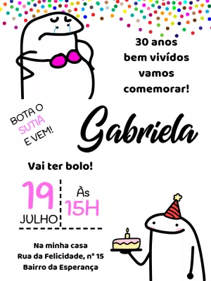 Convite de Aniversário Flork Engraçado para Editar Online