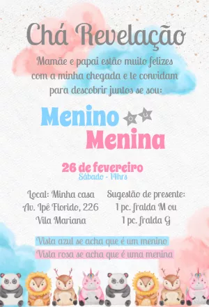 Invito gender reveal – Statico – ig: @illustragio