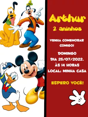 Mickey Mouse Birthday Invitation – Static – Pedro Henrique
