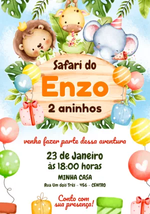 Safari Birthday Invitation – Static – Jotta