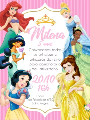 Invitación de cumpleaños Princesas – Estático – Bella Liz Convites