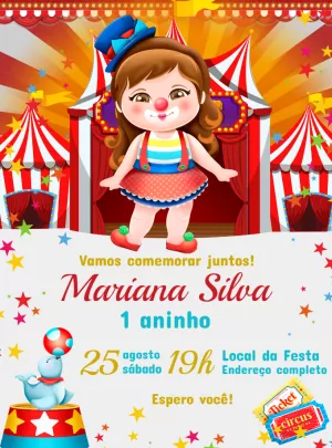 Circus Birthday Invitation – Static – Renata Designer