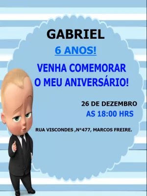 Convite de Aniversário Poderoso Chefinho para Editar Online