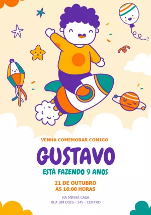 Invito di compleanno Astronauta – Statico – Jotta