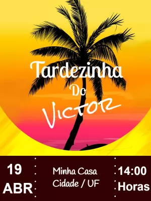 Convite Aniversário Tardezinha Tropical para Editar Online