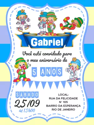 Convite de Aniversário Patati Patatá para Editar Online