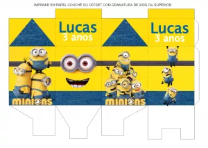 Caixa Milk Minions Editável para Festa de Aniversário