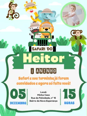 Safari Birthday Invitation – Static – Pedro Henrique