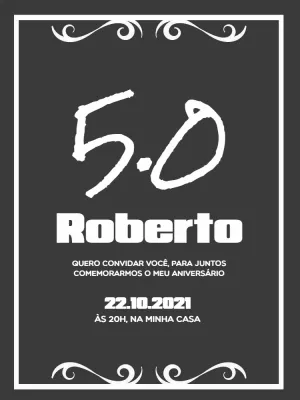 Convite Aniversário 50 Anos Quadro Negro para Editar Online