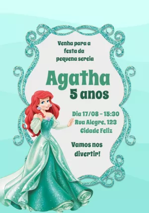 Invito di compleanno La Sirenetta – Statico – Alice Capistrano Roussenq
