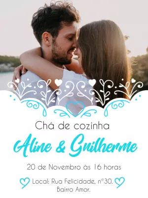 Convite Chá de Panela com Foto para Editar e Imprimir