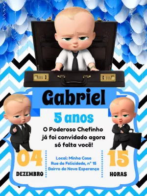 Convite de Aniversário O Poderoso Chefinho para Editar Online