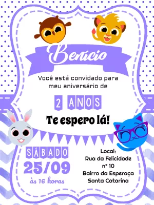 Invitación de cumpleaños Bolofofos – Estático – Pedro Henrique