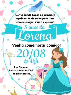 Invitación de cumpleaños Princesas – Estático – Bella Liz Convites