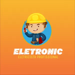 Logo Eletricista Profissional para Editar Online