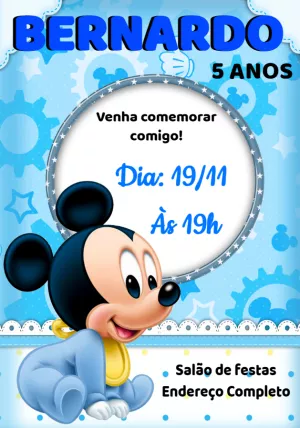 Mickey Mouse Birthday Invitation – Static – Montando a Sua Festa Oficial