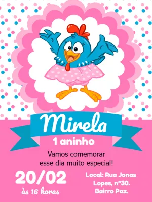 Galinha Pintadinha生日邀请函 – 静态 – Bella Liz Convites