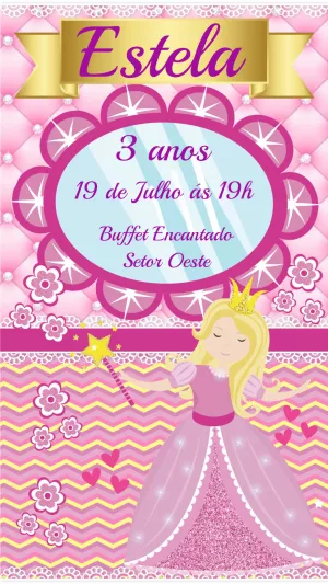 Invitación de cumpleaños Princesas – Estático – Heliene Designer