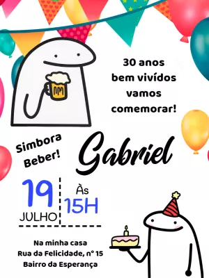 Convite de Aniversário Flork Meme para Editar Online