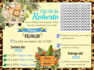 Safari Baby Shower Raffle – Static – Victor designer