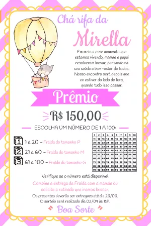 Chá Rifa Elefantinha no Balão para Editar Online