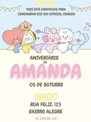 Invitation d'anniversaire KPop Demon Hunters – Statique – Yumi