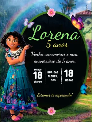 Convite de Aniversário Encanto com Mirabel para Editar Online