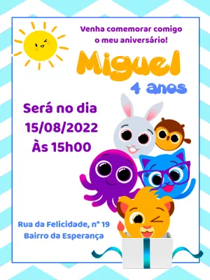 Convite Aniversário Bolofofos para Editar e Imprimir