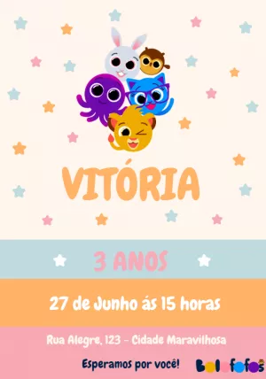 Invitación de cumpleaños Bolofofos – Estático – Alice Capistrano Roussenq